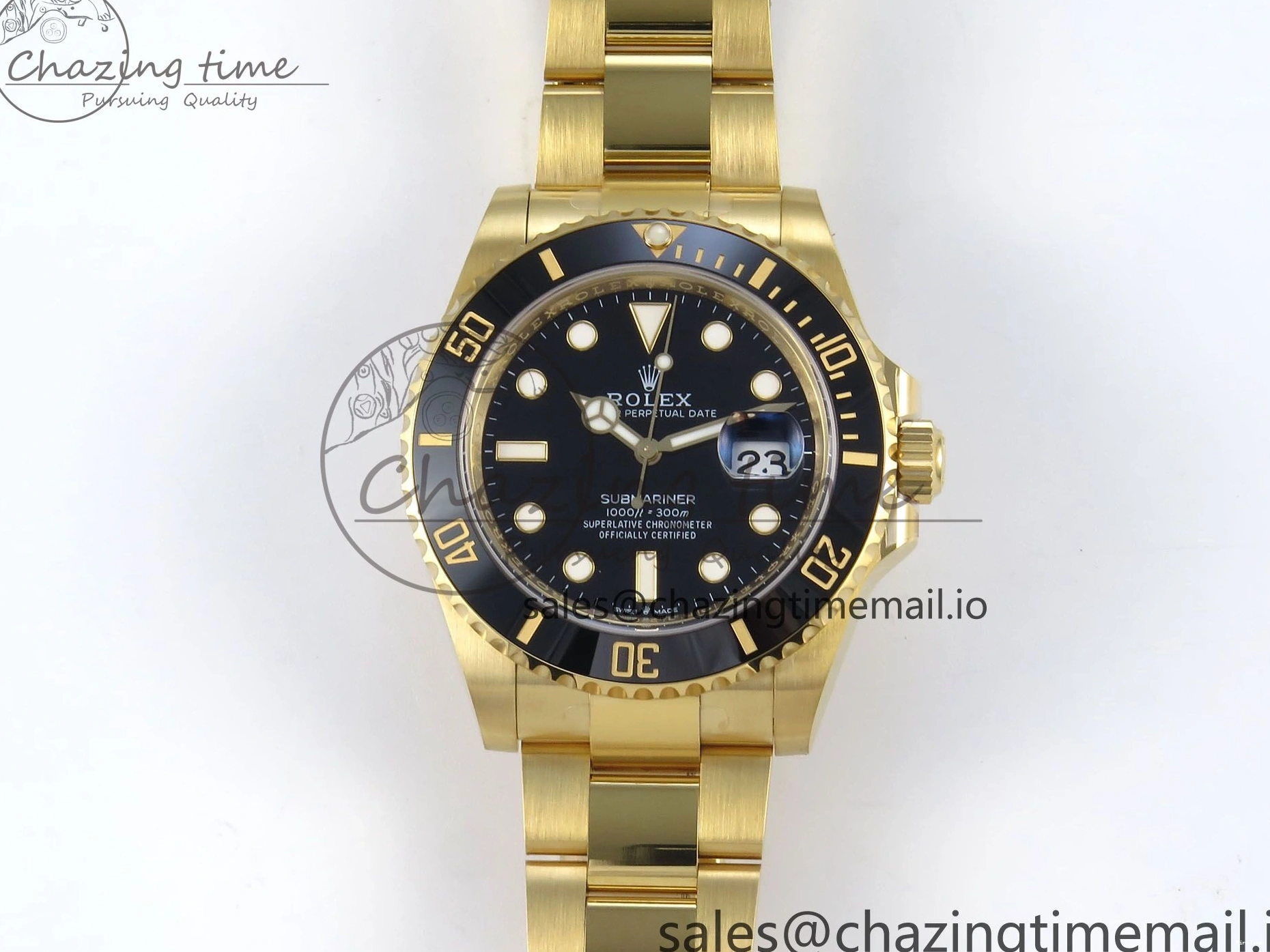 MiroTime 0317 Submariner 41mm 126618 LN THBF 904L Black Ceramic 1:1 Best Edition on YG Bracelet SH UrbanChic 334